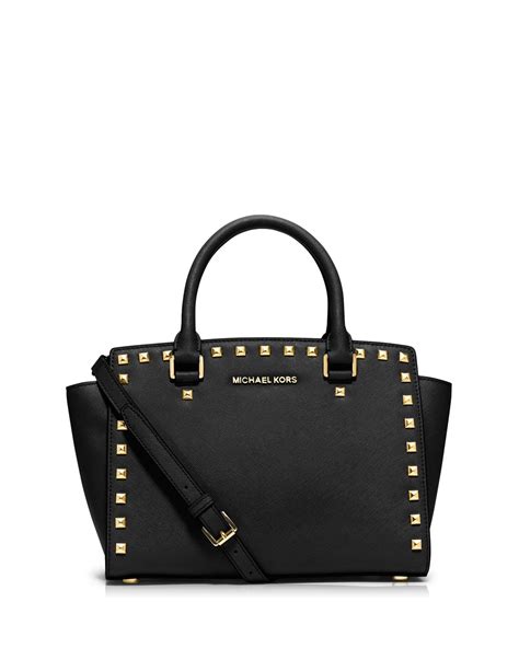 michael kors selma studded medium convertible satchel